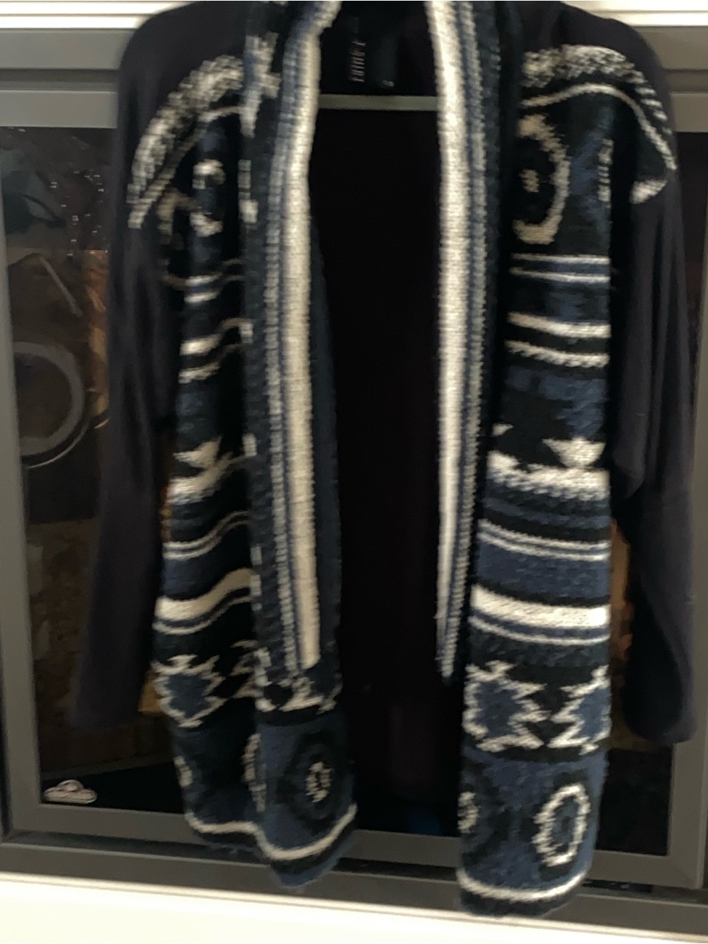 Women’s Anthropology Dolan T-Shirt Los Angeles Aztec Blue/Cream Cardigan Sweater
